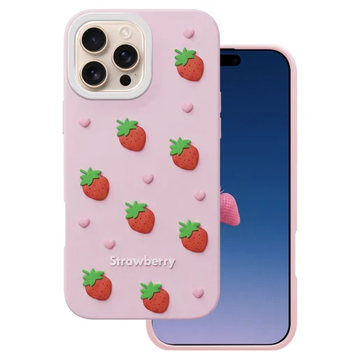 iPhone 16 Pro jahodovo ružové puzdro - 1
