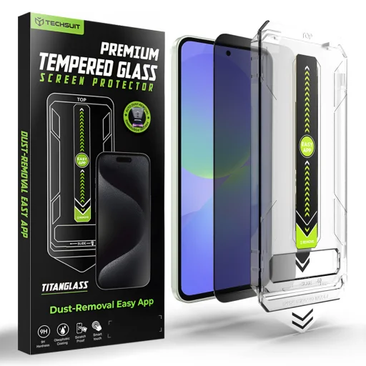 Samsung Galaxy A36 5G / A37 5G - Techsuit TitanGlass CrystalHD [Kompatibilné s čítačkou odtlačkov prstov] Privacy ochranné tvrdené sklo - 1