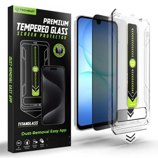 Samsung Galaxy A16 4G / A16 5G / A17 4G / A17 5G Techsuit TitanGlass CrystalHD Privátne ochranné sklo [Kompatibilné s odomykaním odtlačkom prsta] ochranné sklo - 1