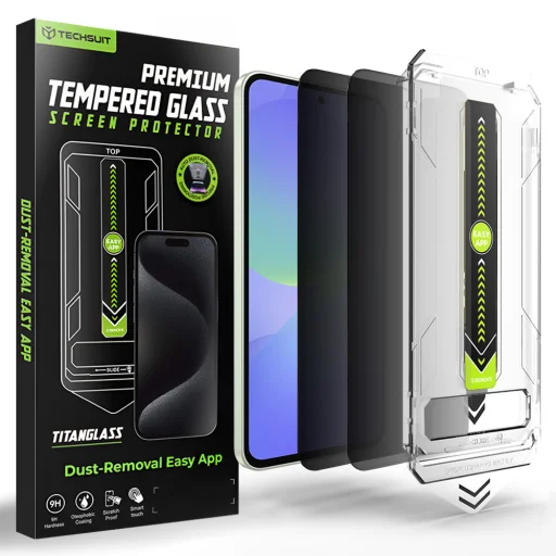 Samsung Galaxy A36 5G / A37 5G Techsuit TitanGlass CrystalHD [Ujjlenyomat-azonosítóval kompatibilis] Adatvédelmi üvegfólia (2 csomag) - 1