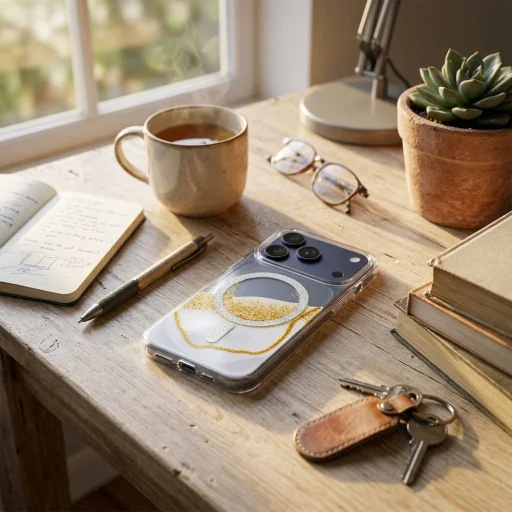 Biely kryt kompatibilný s MagSafe na iPhone 17 Gold - 4