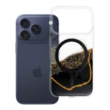 Čierne puzdro pre iPhone 17 Pro Golden kompatibilné s MagSafe