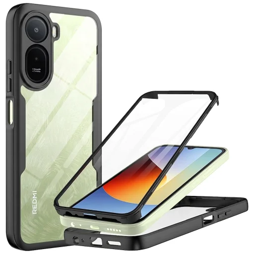 Techsuit - séria ColorVerse 360 + ochrana displeja - Xiaomi Redmi A7 Pro 4G - čierne puzdro - 1