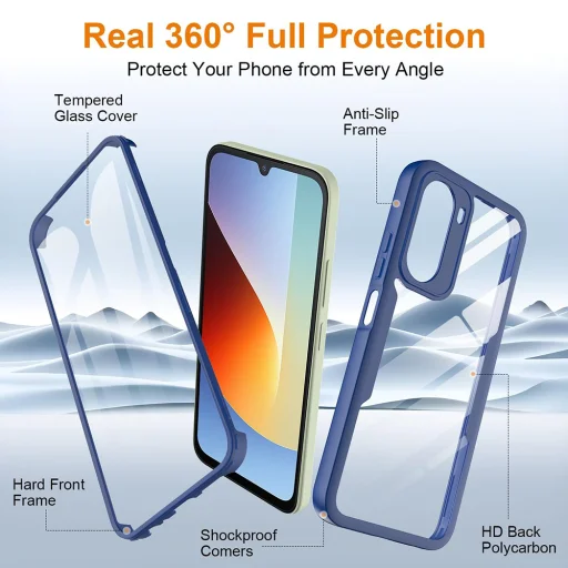 Xiaomi Redmi A7 Pro 4G modré puzdro Techsuit ColorVerse 360 Series + ochranné sklo - 3