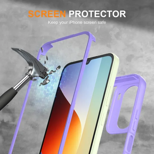 Xiaomi Redmi A7 Pro 4G Fialové Techsuit - ColorVerse 360 Series + Puzdro s ochranou displeja - 5