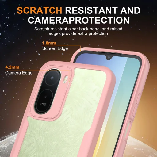 Techsuit - ColorVerse 360 Series flipové puzdro + Tvrdené sklo - Xiaomi Redmi A7 Pro 4G - Ružové puzdro - 4