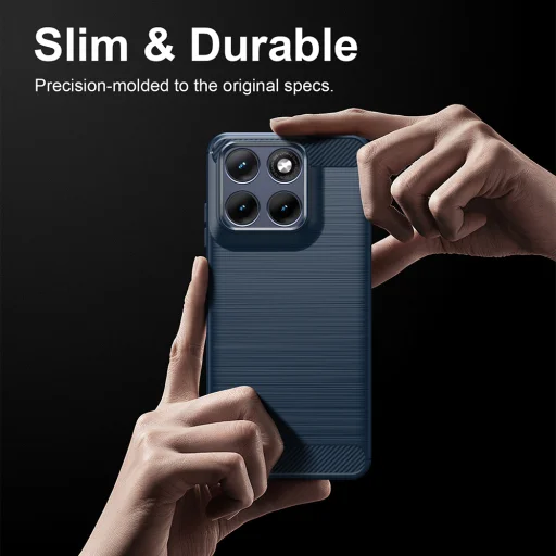 Techsuit - Carbon Silicone - Motorola Edge 70 Fusion - Modré puzdro - 2
