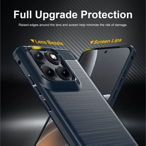 Techsuit - Carbon Silicone - Motorola Edge 70 Fusion - Modré puzdro - 3