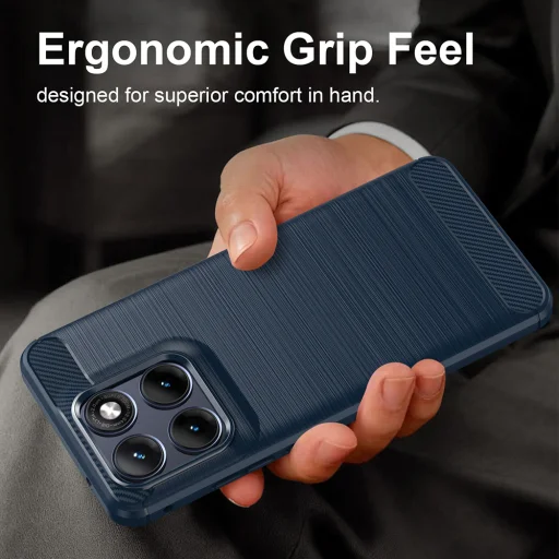Techsuit - Carbon Silicone - Motorola Edge 70 Fusion - Modré puzdro - 4