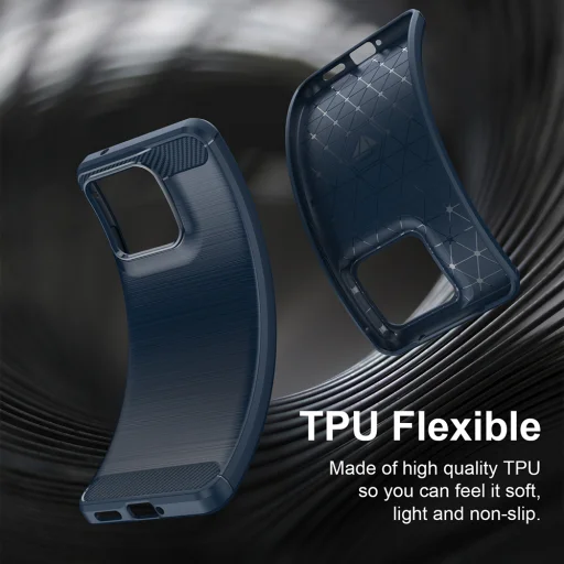 Techsuit - Carbon Silicone - Motorola Edge 70 Fusion - Modré puzdro - 5