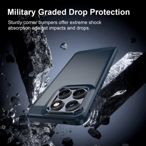 Techsuit - Carbon Silicone - Motorola Edge 70 Fusion - Modré puzdro - 6