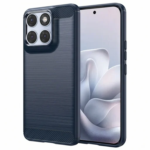 Techsuit - Carbon Silicone - Motorola Edge 70 Fusion - Modré puzdro - 1