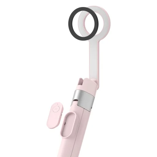 Tech-Protect L10S MagSafe Bluetooth selfie tyč so statívom ružová/sivá - 6