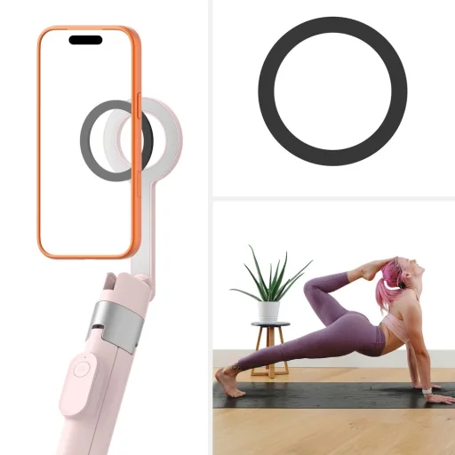 Tech-Protect L10S MagSafe Bluetooth selfie tyč so statívom ružová/sivá - 10