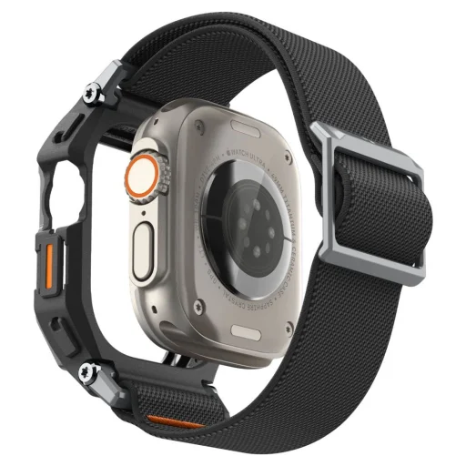 Apple Watch Ultra 1 / 2 / 3 (49 mm) Spigen Lite Fit Pro & tvrdené sklo matné čierne puzdro - 5