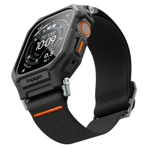 Apple Watch Ultra 1 / 2 / 3 (49 mm) Spigen Lite Fit Pro & tvrdené sklo matné čierne puzdro - 7