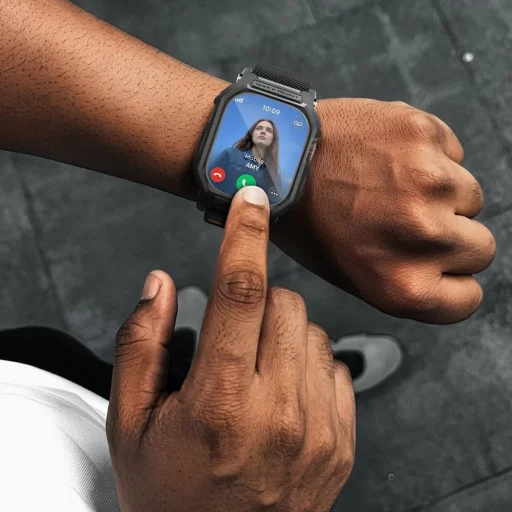 Apple Watch Ultra 1 / 2 / 3 (49 mm) Spigen Lite Fit Pro & edzett üvegfólia matt fekete tok - 12