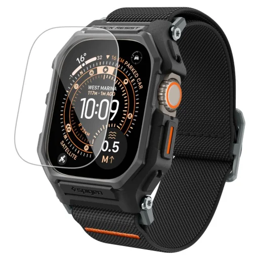 Apple Watch Ultra 1 / 2 / 3 (49 mm) Spigen Lite Fit Pro & edzett üvegfólia matt fekete tok - 1
