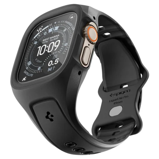 Apple Watch Ultra 1 / 2 / 3 (49 mm) Spigen Liquid Air Pro čierne puzdro a tvrdené sklo - 3