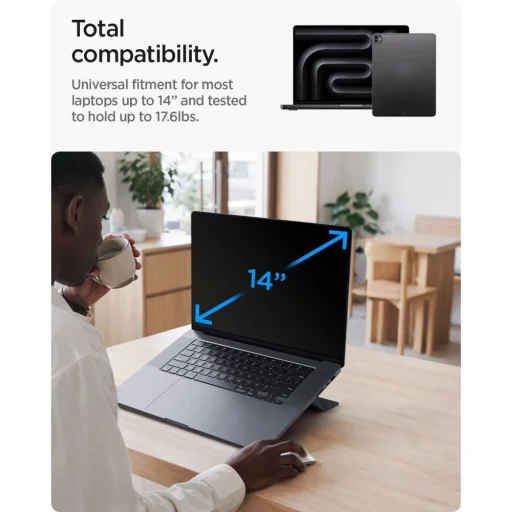 Spigen LD201-S6 SlimFold stojan na notebook vesmírne sivý - 8