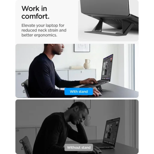 Spigen LD201-S6 SlimFold stojan na notebook vesmírne sivý - 10