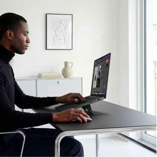 Spigen LD201-S6 SlimFold stojan na notebook vesmírne sivý - 14