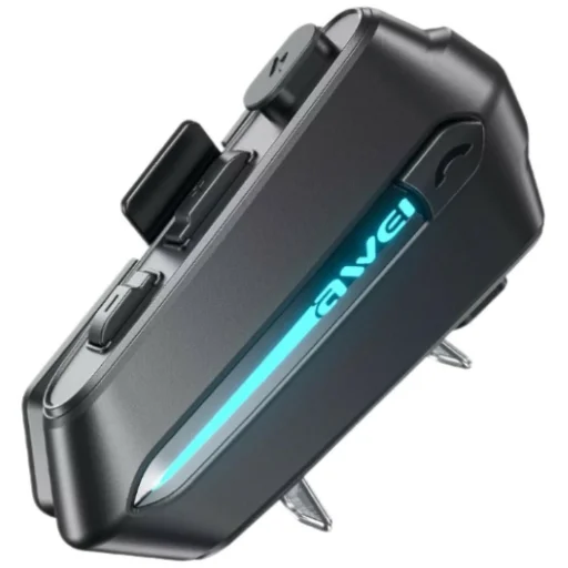 AWEI VS-1 V5.4 fekete sisakra szerelhető bluetooth headset - 1
