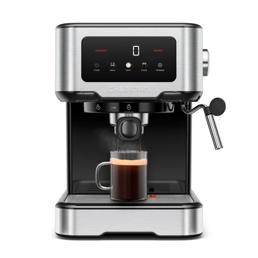 Chefman Easy-Brew digitálny kávovar na espresso - nerezová oceľ - 7