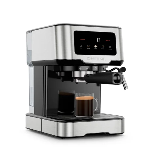 Chefman Easy-Brew digitálny kávovar na espresso - nerezová oceľ - 4