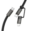 Hoco X125 plochý Type-C–Type-C / iP 2 v 1 USB kábel 3A 60W 1 m čierny thumbnail