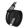Hoco X125 plochý Type-C–Type-C / iP 2 v 1 USB kábel 3A 60W 1 m čierny thumbnail