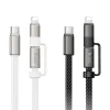 Hoco X125 plochý Type-C–Type-C / iP 2 v 1 USB kábel 3A 60W 1 m čierny thumbnail