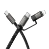 Hoco X125 plochý Type-C–Type-C / iP 2 v 1 USB kábel 3A 60W 1 m čierny thumbnail