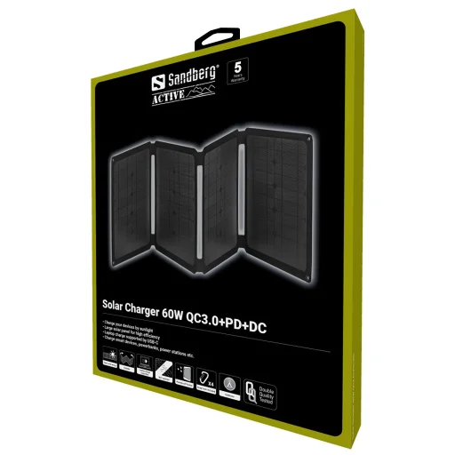 Sandberg 420-80 Solárna nabíjačka 60W QC3.0+PD+DC - 5