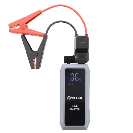 Tellur hordozható autós bikázó, 1500A, power bank, 16800 mAh, LED lámpa - 2