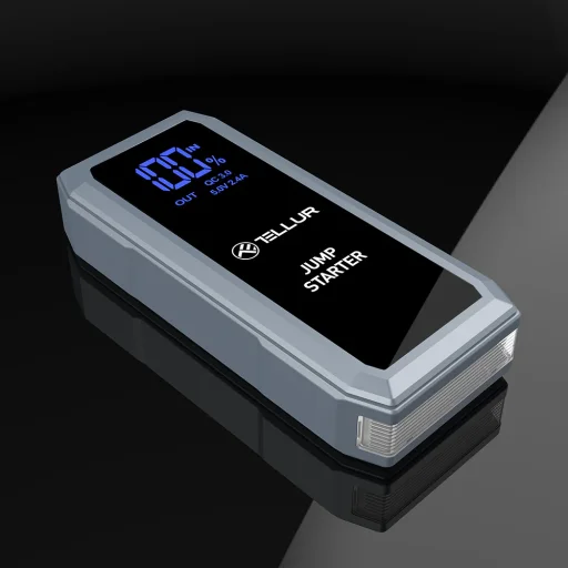 Tellur hordozható autós bikázó, 1500A, power bank, 16800 mAh, LED lámpa - 10