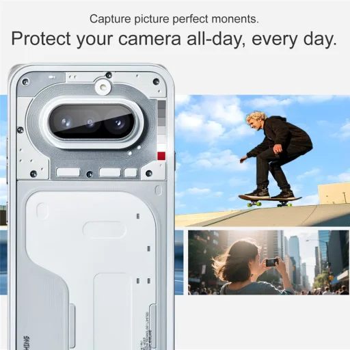 Nothing Phone (4a) Čierne Techsuit - Tvrdené sklo na celú kameru - 3
