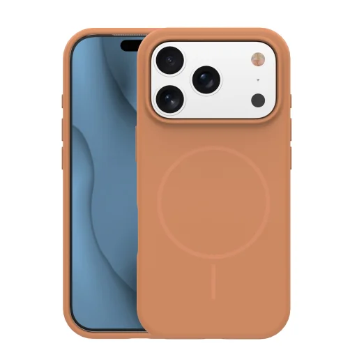 iPhone 12 / 12 Pro 6,1" tenký silikónový MagSafe karamelový kryt - 1