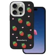 iPhone 14 Pro / 15 Pro 6,1" čierne jahodové puzdro