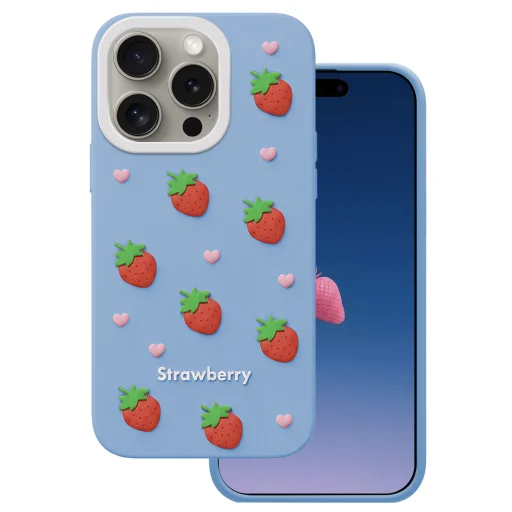 iPhone 14 Pro / iPhone 15 Pro 6,1" Kék eper tok - 1