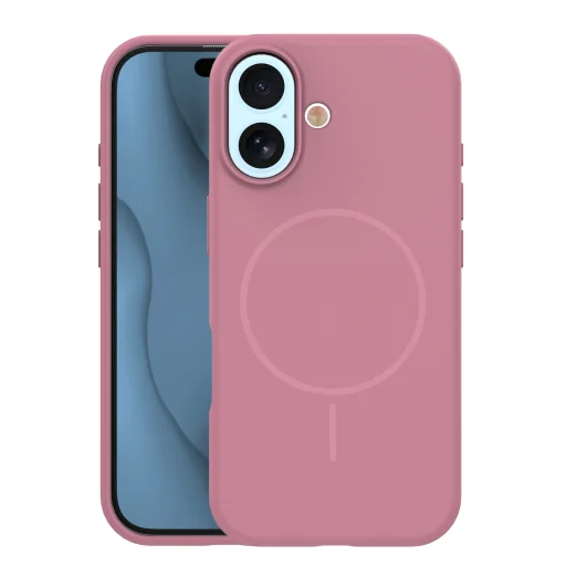 iPhone 17 6,3" ružový silikónový tenký Mag kryt - 1