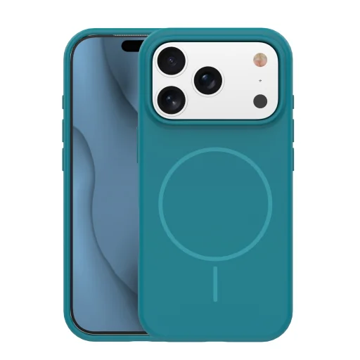 iPhone 12 / 12 Pro tyrkysový silikónový obal Thin Mag - 1
