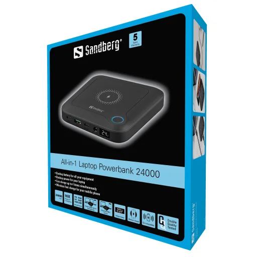 Sandberg 420-57 All-in-1 powerbanka pre notebook 24000mAh - 8