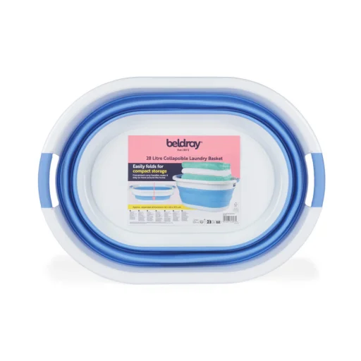 Beldray LA034816CRNFPEU7 Skladací kôš na bielizeň 28 l biela/modrá - 4