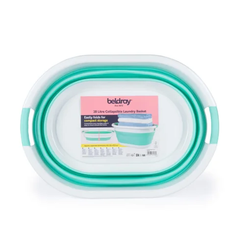 Beldray LA034816MNTFPEU7 Skladací kôš na bielizeň 28 l biela/mentolová - 4
