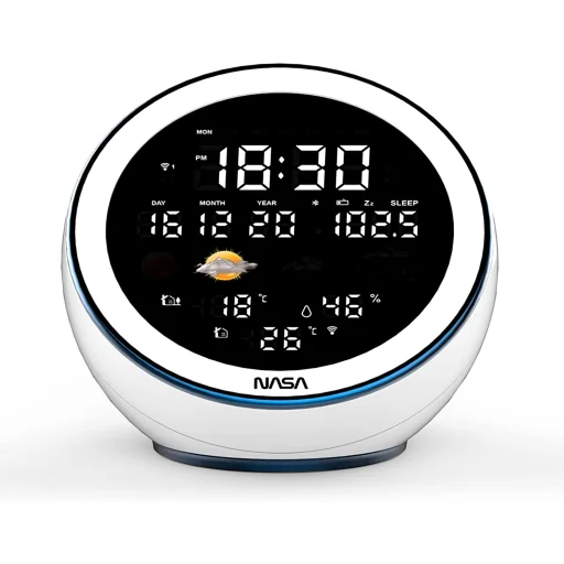 Nasa WSP1500 biela meteostanica/Bluetooth reproduktor Moon - 2