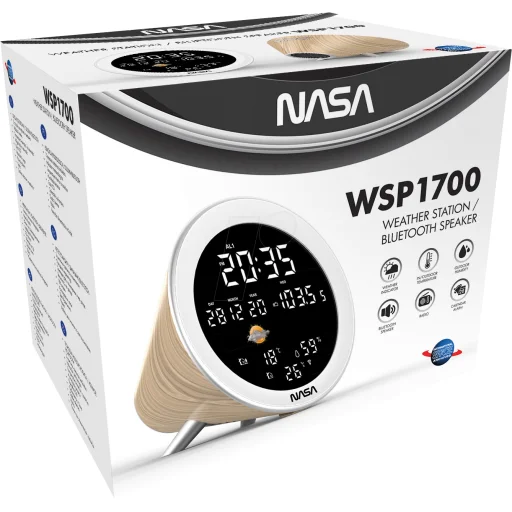 Nasa WSP1700 drevená meteostanica / Bluetooth reproduktor SHIP - 6