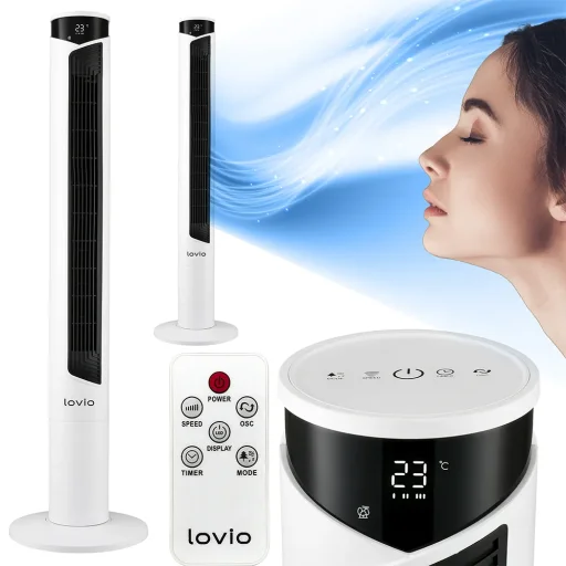 Lovio LVTF101N24C-WH AirWave biely stĺpový ventilátor - 5