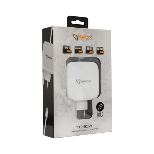 Sbox TC-65W TYPE-C 65W sieťový USB-C nabíjací adaptér - 3