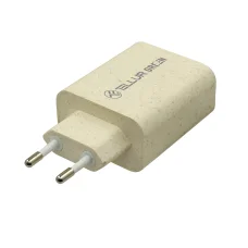 Tellur Green 38W dvojportový sieťový USB-C nabíjací adaptér Type-C PD20W + USB QC3.0, krémový
